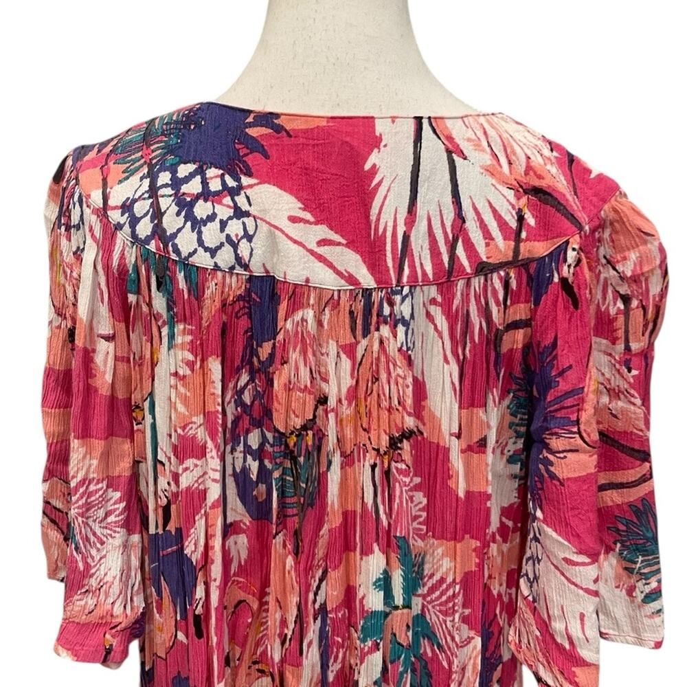 Go Softly Patio Floral Crinkle Midi Dress Women’s XL - Picture 7 of 11